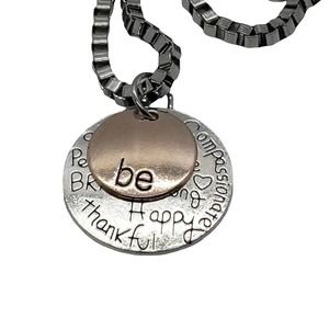 Be happy inspirational necklace silver NWT